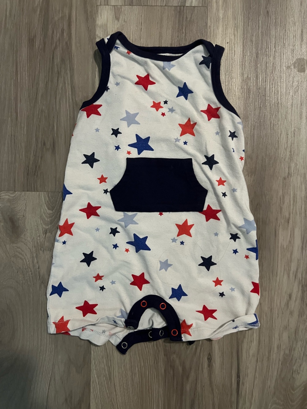 Cat and jack patriotic star print baby romper